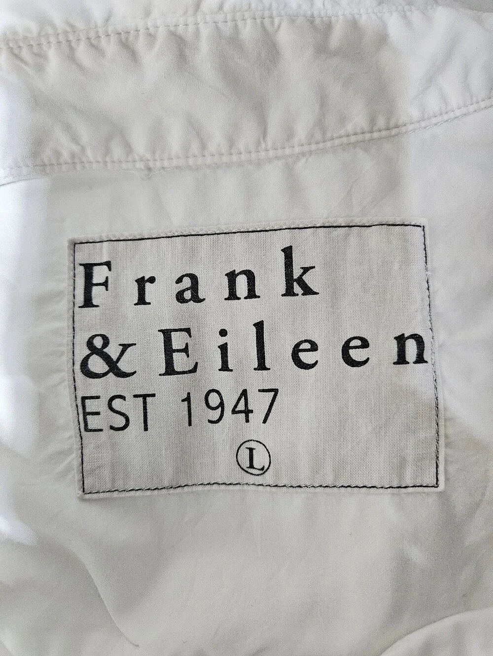 Frank & Eileen Joedy White Button Front Shirt Size Large 100% Cotton Italian - Picture 4 of 9